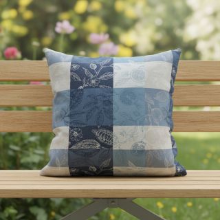 Dekorációs anyag FRENCH TABLE CLOTH JACQUARD Cabosse allover indigo