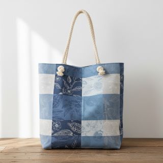 Dekorációs anyag FRENCH TABLE CLOTH JACQUARD Cabosse allover indigo