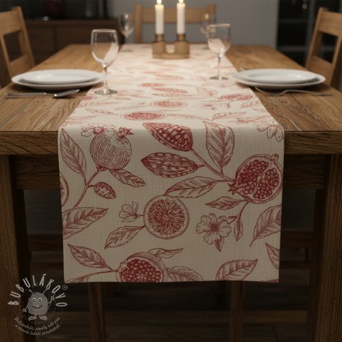 Dekorációs anyag RUSTIC VINTAGE PRINT Granata groseille