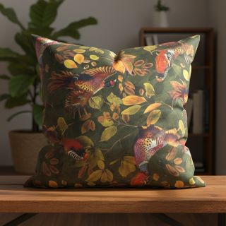 Dekorációs anyag VELVET Pheasant Forest Leaf