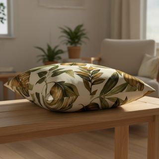 Dekorációs anyag premium Linenlook Botanic Bold Leaf digital print