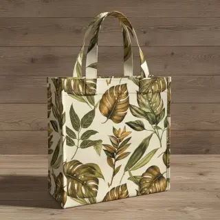 Dekorációs anyag premium Linenlook Botanic Bold Leaf digital print