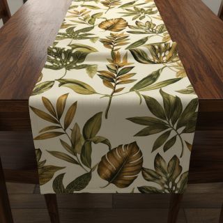 Dekorációs anyag premium Linenlook Botanic Bold Leaf digital print