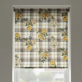 Dekorációs anyag premium Linenlook Classic Peony Check digital print