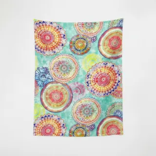 Dekorációs anyag Teflonos MANDALA WATERCOLOUR GREEN