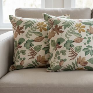 Dekorációs anyag premium Linenlook Coloured Leaf Mix digital print