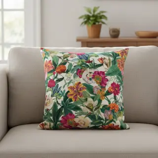 Dekorációs anyag premium Linenlook Flashy Floral Party digital print