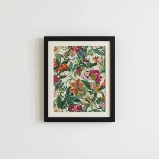 Dekorációs anyag premium Linenlook Flashy Floral Party digital print