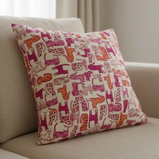 Dekorációs anyag Linenlook Cat Wildlife Art pink