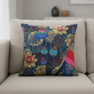 Dekorációs anyag jacquard Opium allover bleu