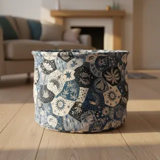 Dekorációs anyag jacquard Tucan allover bleu