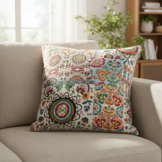 Dekorációs anyag jacquard Ethnic multico