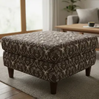 Dekorációs anyag jacquard DOUBLE FACE Landhaus Deer Heart taupe