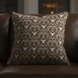 Dekorációs anyag jacquard DOUBLE FACE Landhaus Deer Heart taupe