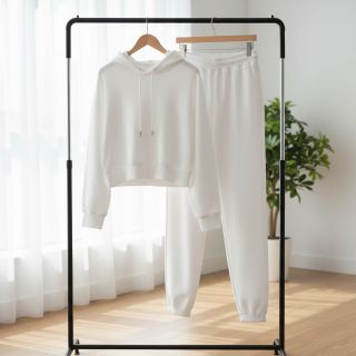 Szabadidő anyag fésült optical white