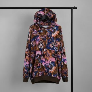 Szabadidő anyag Flowers Mici brown digital print