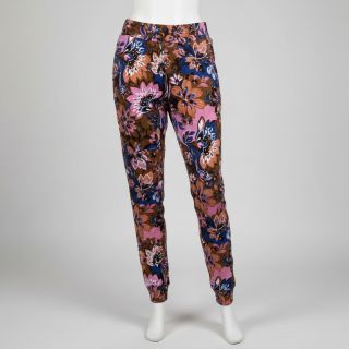 Szabadidő anyag Flowers Mici brown digital print