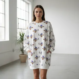 Szabadidő anyag Dogs and hearts off white