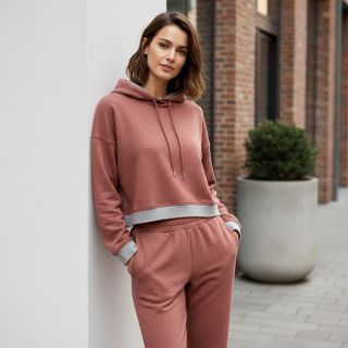 Szabadidő anyag fésült JOGGING henna melange