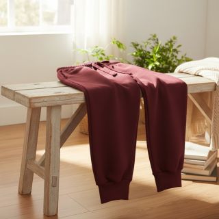 Szabadidő anyag fésült JOGGING dark red