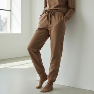 Szabadidő anyag fésült JOGGING camel