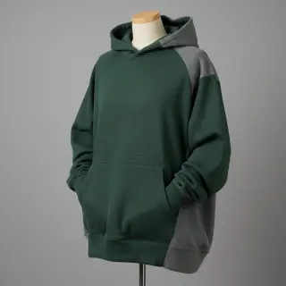 Szabadidő anyag fésült JOGGING dark green melange