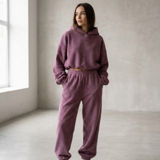 Szabadidő anyag fésült JOGGING old mauve
