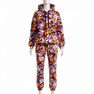 Szabadidő anyag Bright flowers design purple ochre