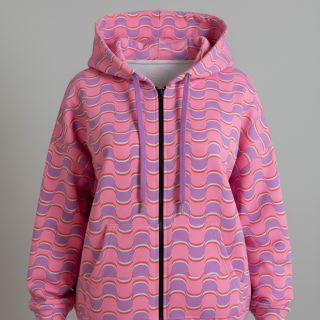 Szabadidő anyag Abstract flowers wave purple digital print