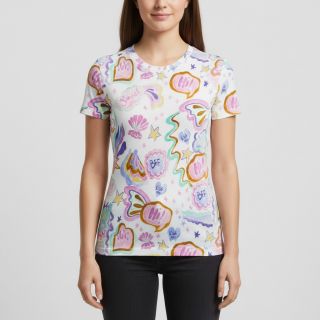 Jersey Shells white digital print