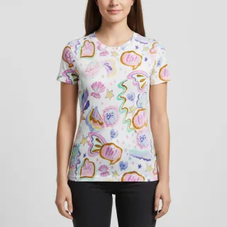 Jersey Shells white digital print