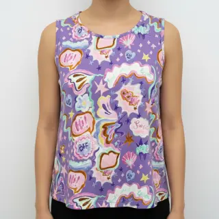 Jersey Shells lavender digital print