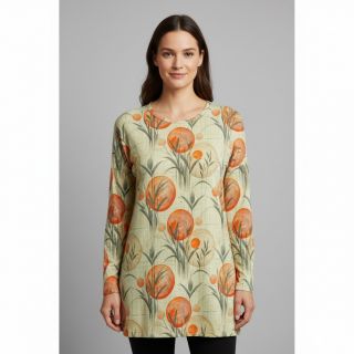 Jersey VISCOSE Enjoy The Silence orange digital print