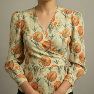 Jersey VISCOSE Enjoy The Silence orange digital print