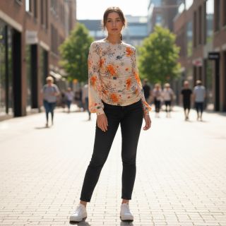 Jersey VISCOSE Soothing Fields orange digital print