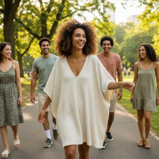 Jersey lenvászonnal WAFFLE SIMPLY NATURAL