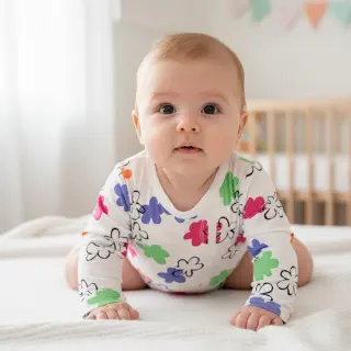 Jersey Flower prints white