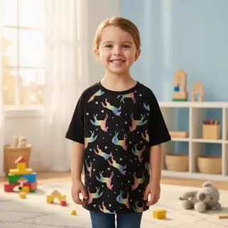 Jersey Unicorns parade black digital print