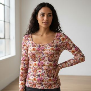 Jersey Paisley woody design A digital print