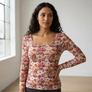 Jersey Paisley woody design A digital print