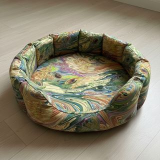 Műszőrme Peacock green digital print