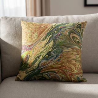 Műszőrme Peacock green digital print