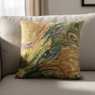 Műszőrme Peacock green digital print