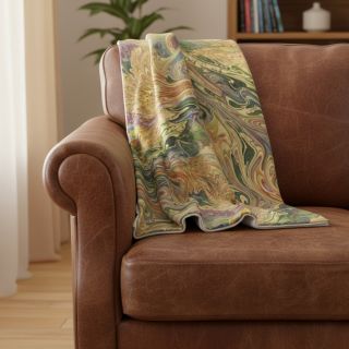 Műszőrme Peacock green digital print