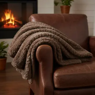 Műszőrme Curly mocha