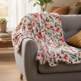 Műszőrme Flower multicolour