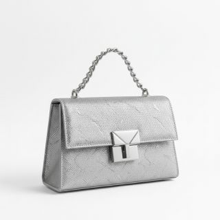 Műbőr SNAKE blanc argent