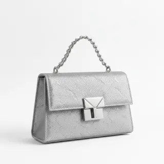 Műbőr SNAKE blanc argent