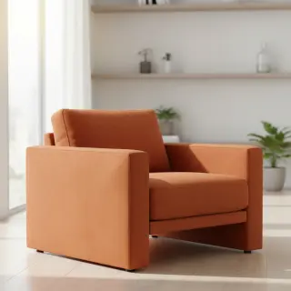 Műbőr bársony ALASKA orange/brique