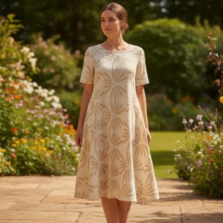 Viszkóz lenvászonnal Desert flowers design A